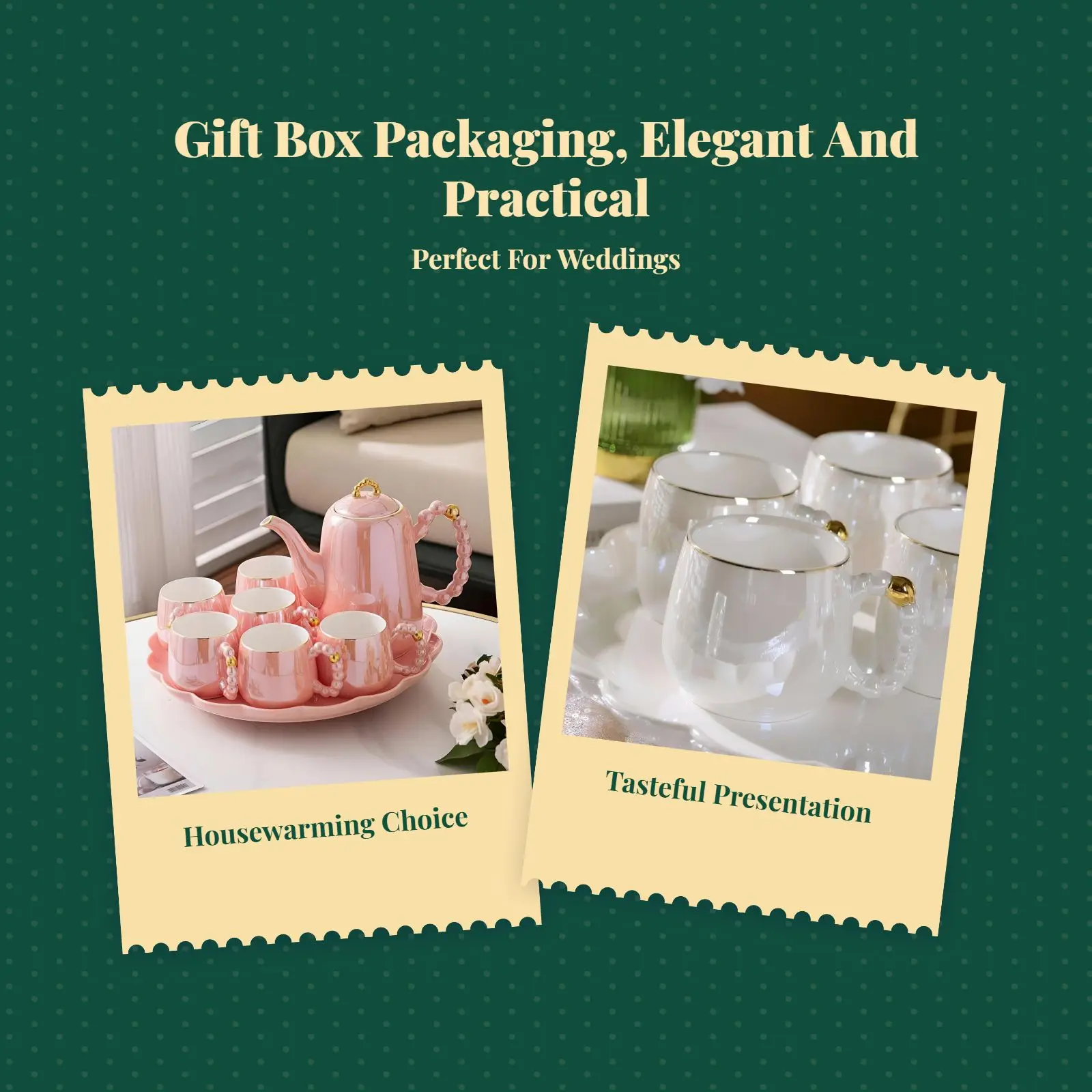Porcelain Tea Set Luxury Ceramic Teapot and Cups Gift view 5