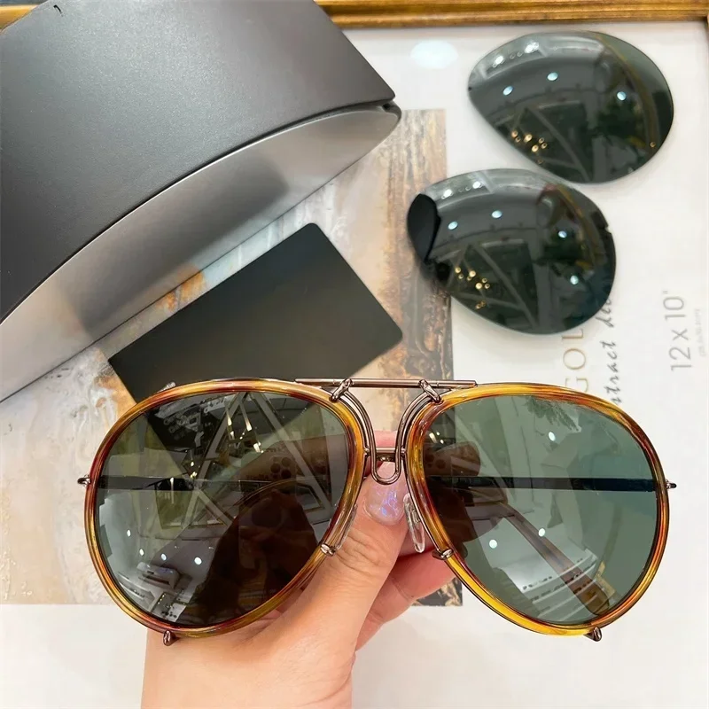 Sunlasses for Man Replaceable Lense Fashion P8613 Acetate Alloy Pilot Famous Brand Sunglasses for Men Women's Sunglasses