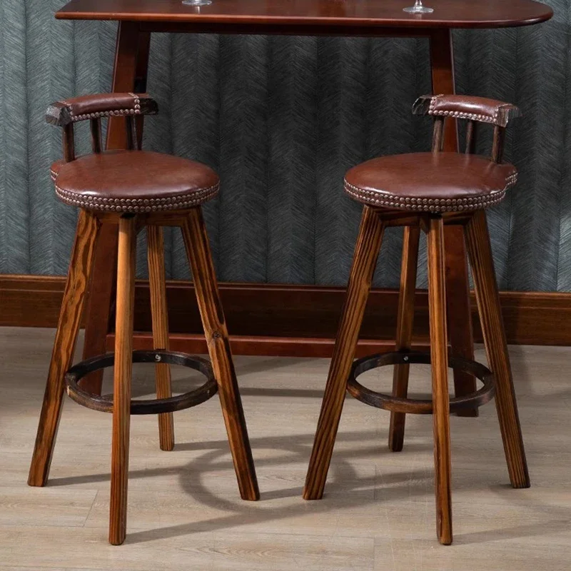 Cadeiras de bar de luxo de madeira nordic restaurante moderno recepção cadeiras de barra alta fezes vintage móveis para casa chaises hautes llbc