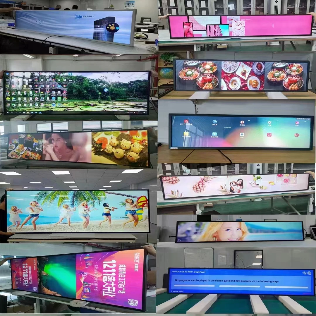 43 49 55 60 65 Ultra Wide stretch bar lcd display Digital Signage Monitor Bar screen Led Display advertising Screen