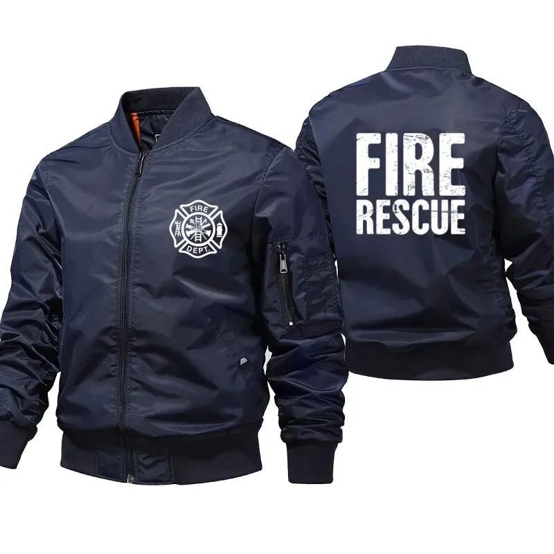 

Fire Rescue Firefighter Fireman Bomber Jacket Ma-1 Aviator Pilot Air Mens Streetwear Winter Coats Male Windbreak Jackets S-5XL