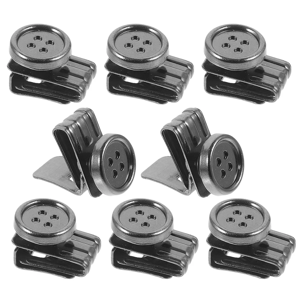 

8 pcs No Sew Metal Buttons For Suspenders Clips Fasteners Durable Snap Pins Stylish Accessories Hats Lanyards Crafts Clothing