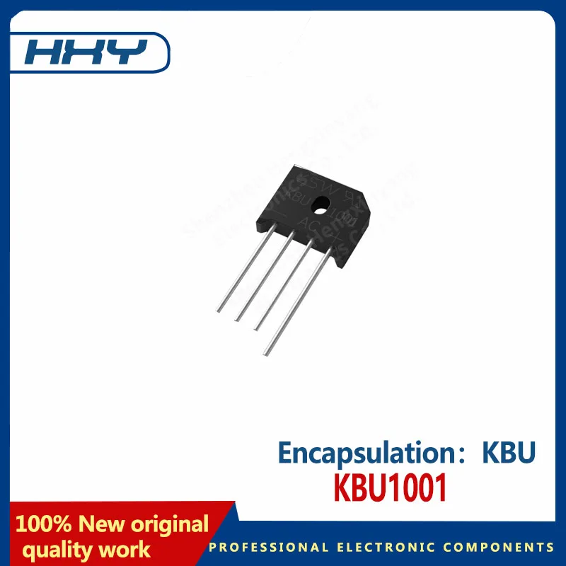 Diodo do retificador da ponte, KBU1001, pacote KBU, 10A100V, 10 PCes