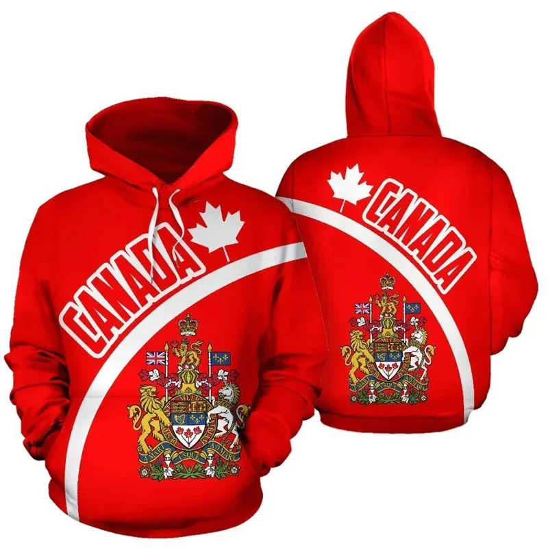 New Fashion 3D Canada Natianal Flag Emblem Printed Hoodies For Men Children Cool Streetwear Pullovers Winter Harajuku Y2k Hoodie