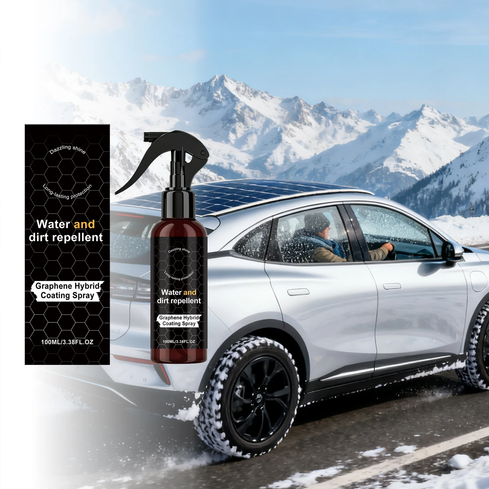 Car Graphene Coating Spray Protects Car Surface Hydrophobic Maintenance Gloss Clean Vision Clarity