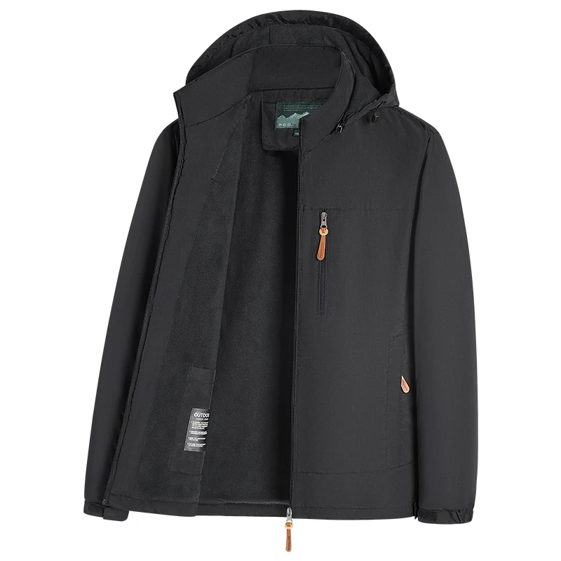 

Men's Hooded Softshell Jacket Waterproof Lightweight Windbreaker Fleece Lined Rain Shell Jacket Outdoors Raincoat