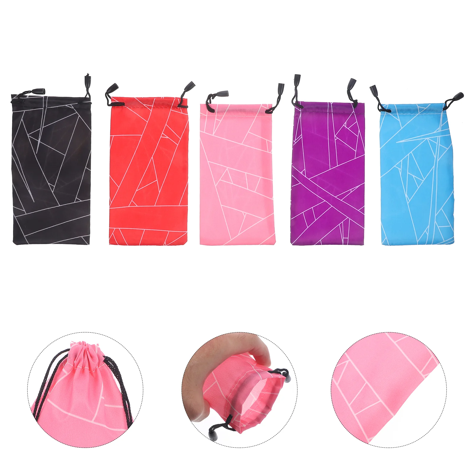 

5 Pcs Sunglasses Bags Case Eyeglasses Pouches Spectacle Cases Drawstring Portable Gift