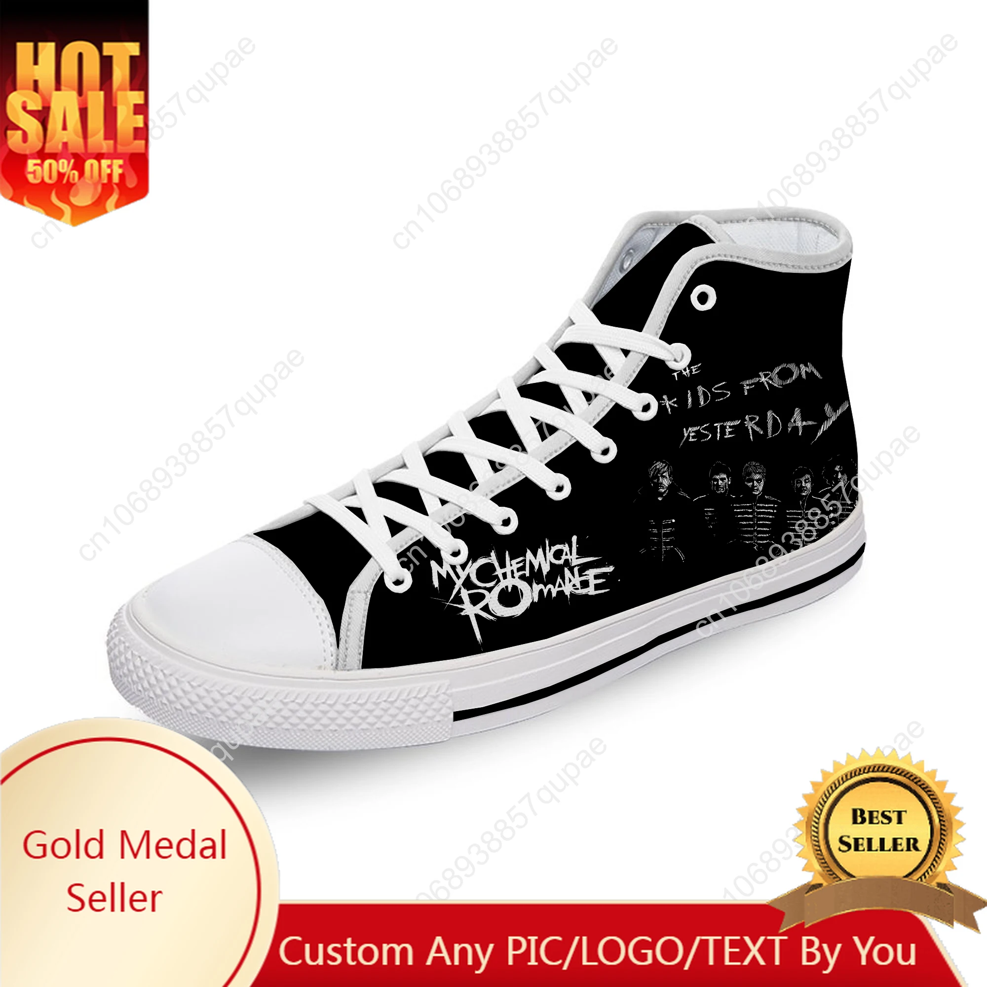 

My Chemical Romance MCR Rock Band Casual Cloth 3D Print High Top Canvas Fashion Shoes Men Women Teenager Breathable Sneakers