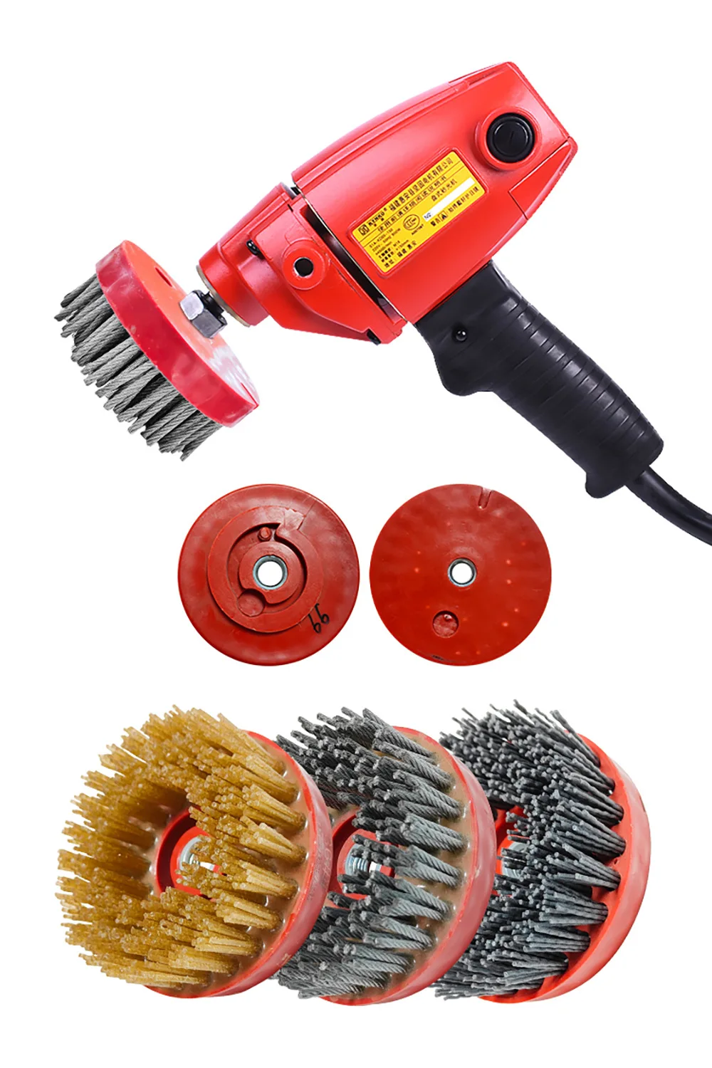 

Round 4 inch 100mm steel rope brush ceramic stone polishing deburring industrial brush antique stone grinding brush