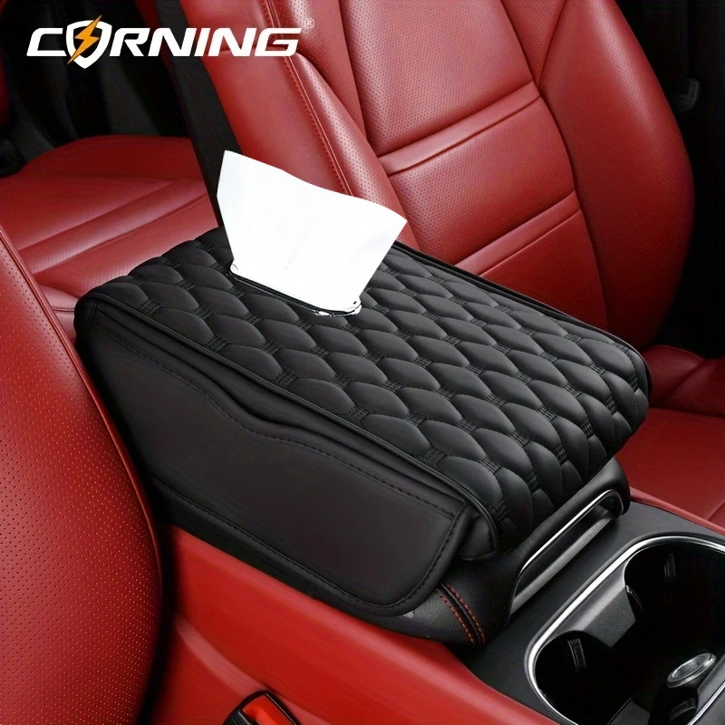 

5cm Thicken Vehicle Armrest Box Cushion Car Center Console Protector Cover Ergonomic Memory Foam Arm Rest Mat Storage Pocket