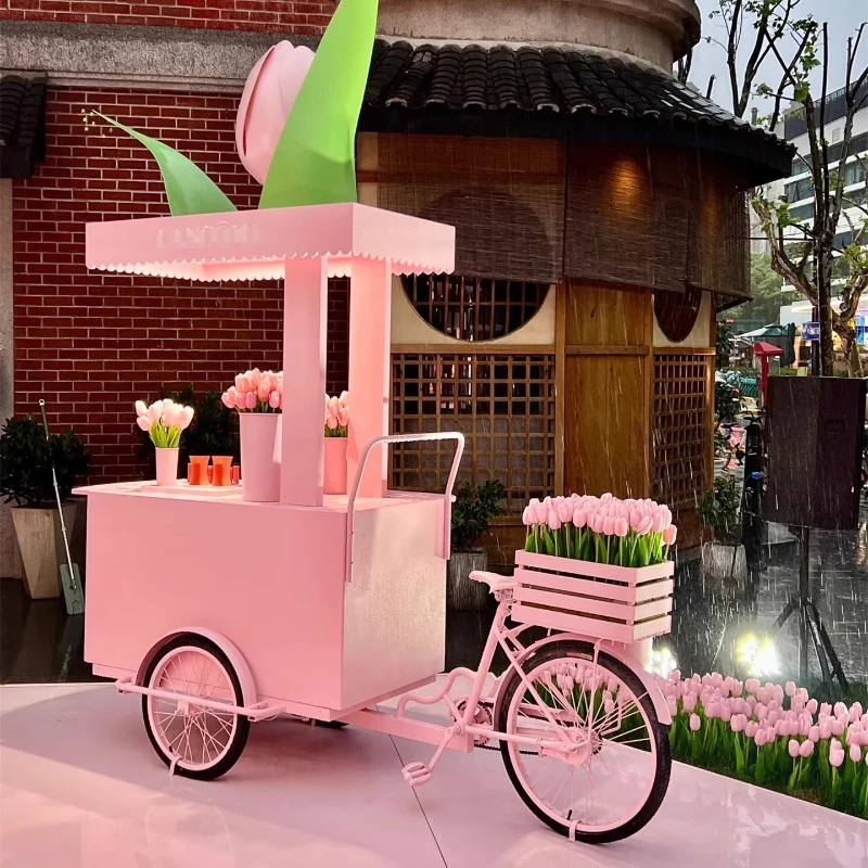

wrought iron float, shopping mall store tasting car, mobile cruise three-wheeled night market stall car