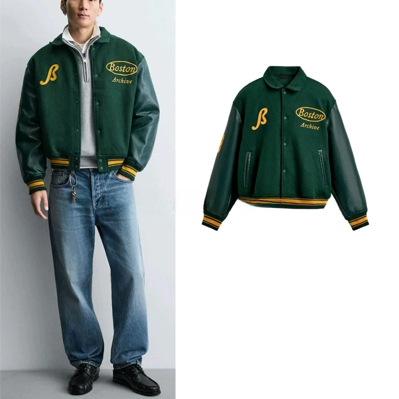 

New Winter Men's Long Sve Collared Jaet Color Blo Pilot Sle Coat Stand Fit Casual Leisure Polyester Fiber Cotton ...