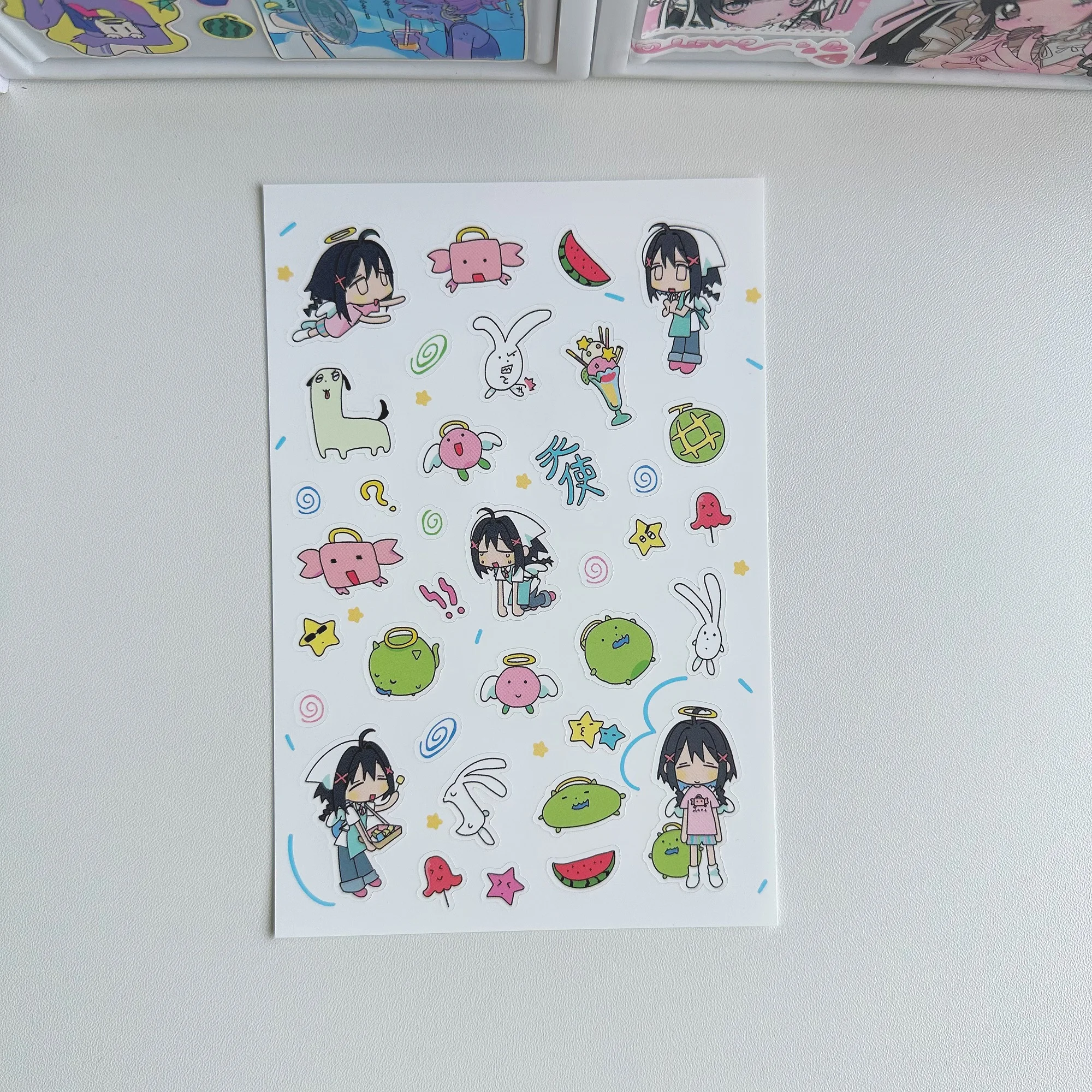 1/8PCS Korean Cute Girl Stickers Kawaii Cartoon Character Stickers Hand Account Planner Diary Notebook DIY Decorative Stickers