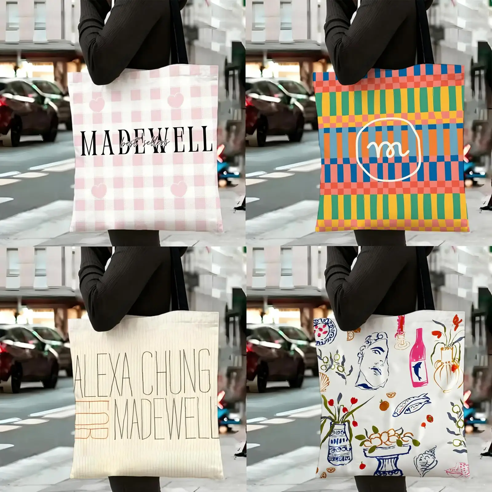 Casual Apparel M-mmmadewell Storage Bags Bag Canvas Shoulder Bag Reusable Eco Friendly Gym Sack Ideal for Yoga Office Commute