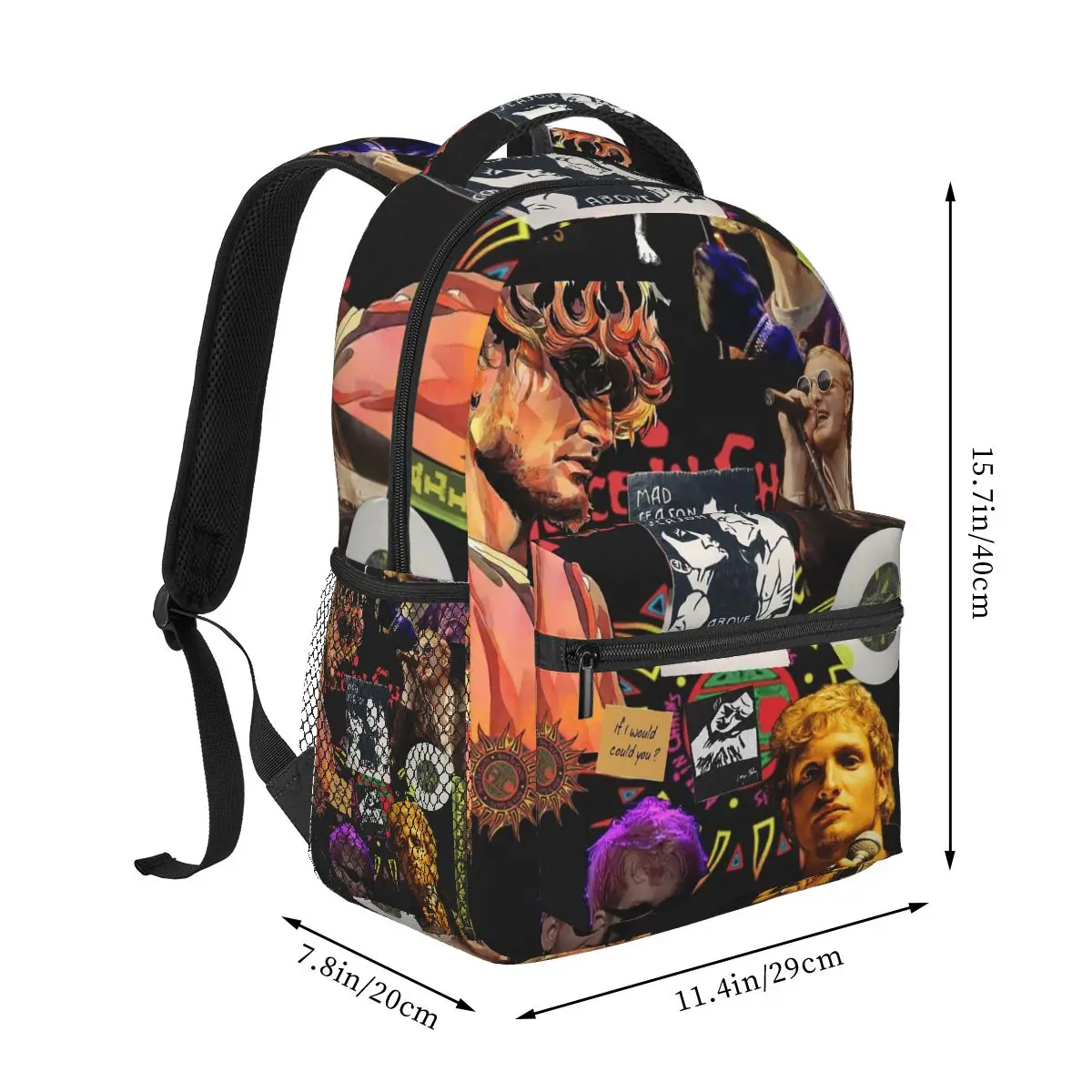 Hot Layne Staley On Guitar Backpack Student Boys Girls BookBag Children School Bag Computer Shoulder Bags for Men Women