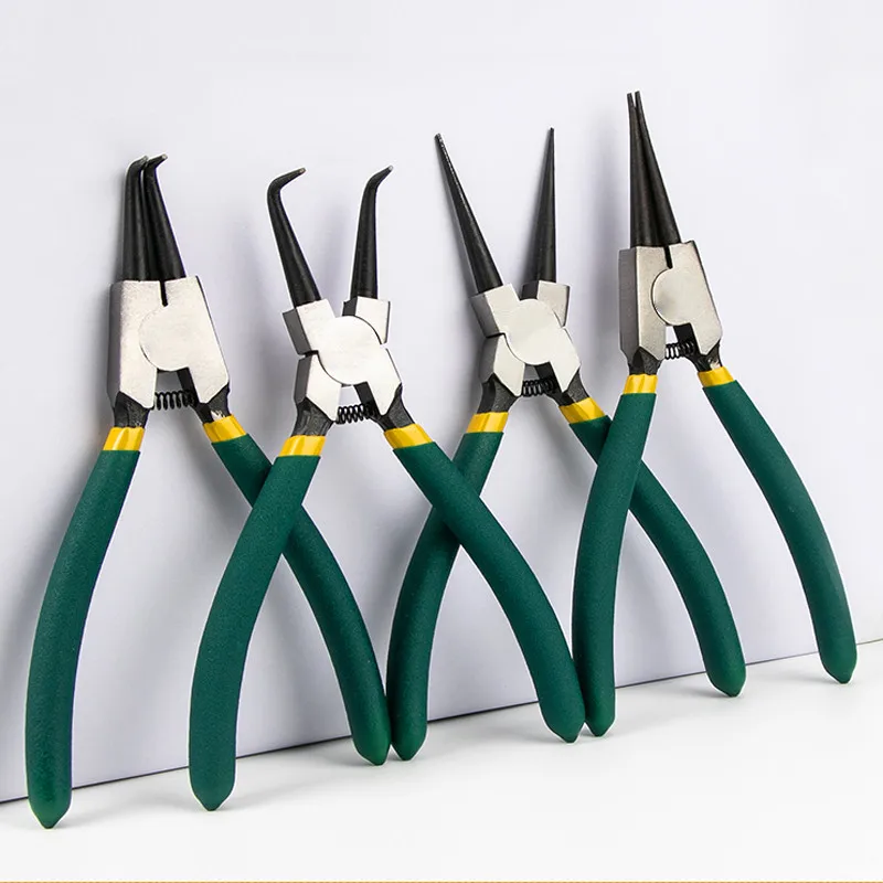 

7 Inch Circlip Pliers Internal External Curved Straight Tip Multifunctional Hand Tools