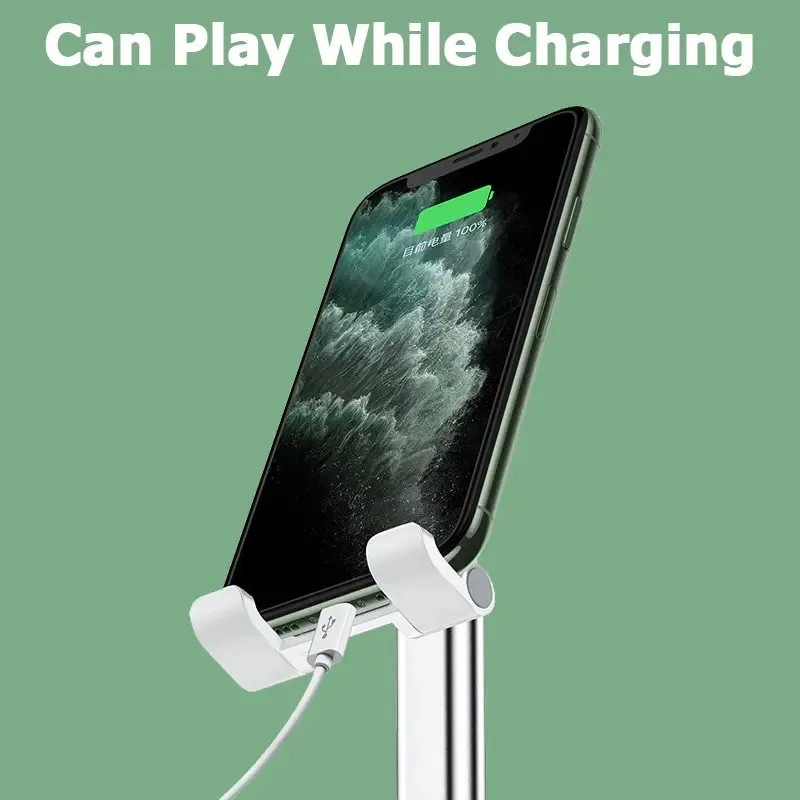 ขาตั้งโทรศัพท์มือถือแบบพับได้ปรับมุมและความสูงได้พร้อมแผ่นซิลิโคนเหมาะสําหรับเดสก์ท็อปแท็บเล็ต Ipad ที่วางโทรศัพท์แบบพกพา