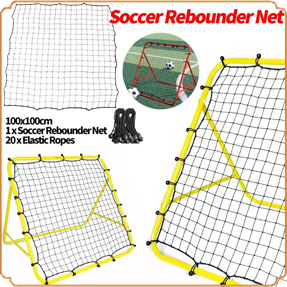 Red de rebote de fútbol con 20 cuerdas elásticas, red de práctica de fútbol, malla de portería objetivo para niños y adolescentes, ayuda de entrenamiento, 1/3 Uds.