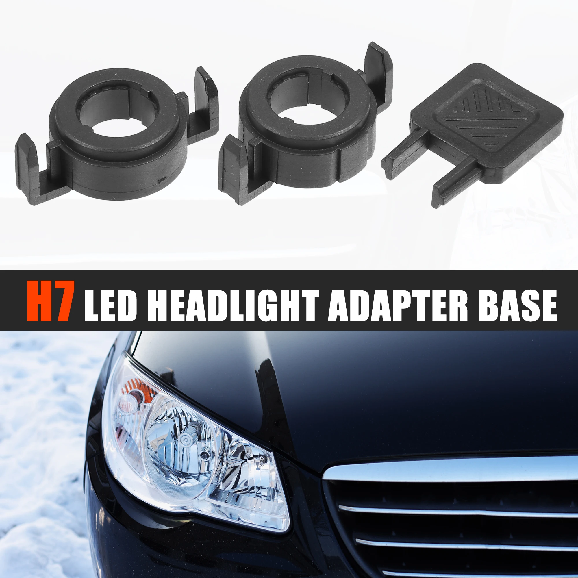 UXCELL 1 Set Car H7 LED Headlight Adapter Bases with Key Replace for Ford Mondeo 2021