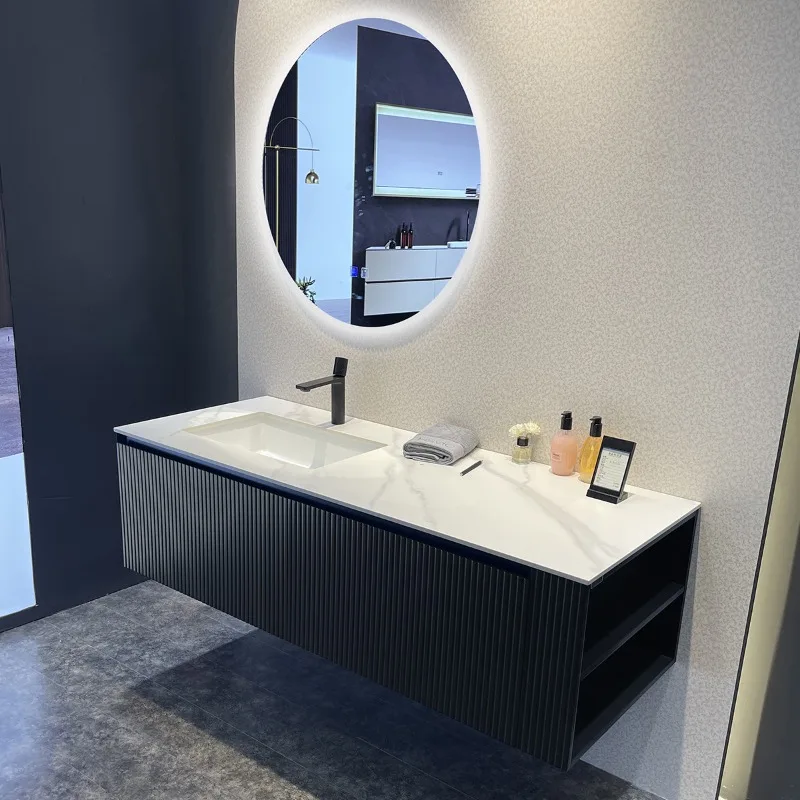 Integrated Basin Bathroom Cabinet Combination Modern Simple Toilet Smart Mirror Cabinet Hand Washbasin Cabinet Washstand