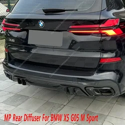 Gloss Black MP Style Rear Diffuser Rear Bumper Lip For BMW X5 G05 M50i M50d M60i M60d 40i M Sport 2019-2026 Bodykits Tuning