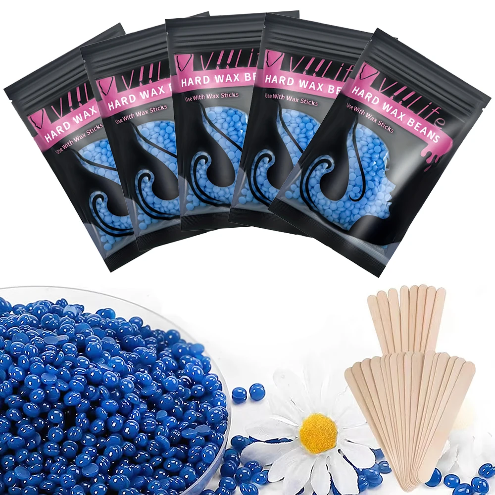 

Painless Hard Wax Beads for Full Body Hair Removal Pack of 50g Suitable for All Skin Types Home Use Gentle on Sensitive Skin