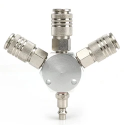 Europe Style EU 3 Three WAY Manifold Quick Coupler 1/4 Coupling For Air Compressor Tools Manifold Splits