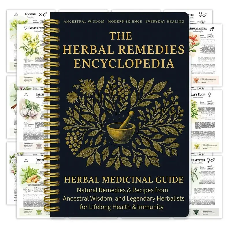 Natural Healing Handbook Spiral Bound Guide With Herbal Remedies And Recipes For Heart Health Blood Sugar Focus Boost