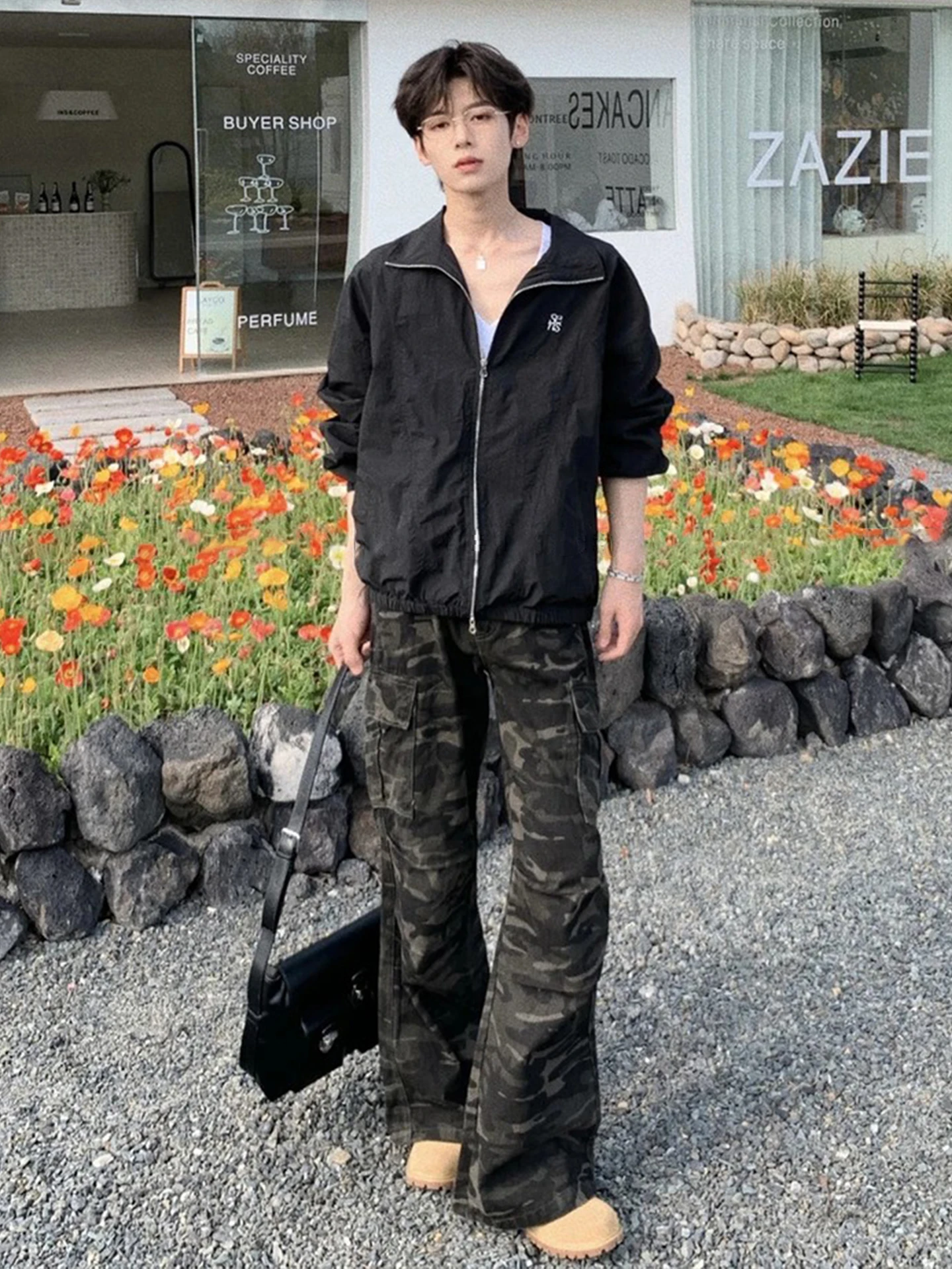 

Американские камуфляжные мужские летние тонкие прямые брюки-клеш в стиле ретро, рабочие брюки, повседневные брюки CleanFit на молнии со средней заниженной талией