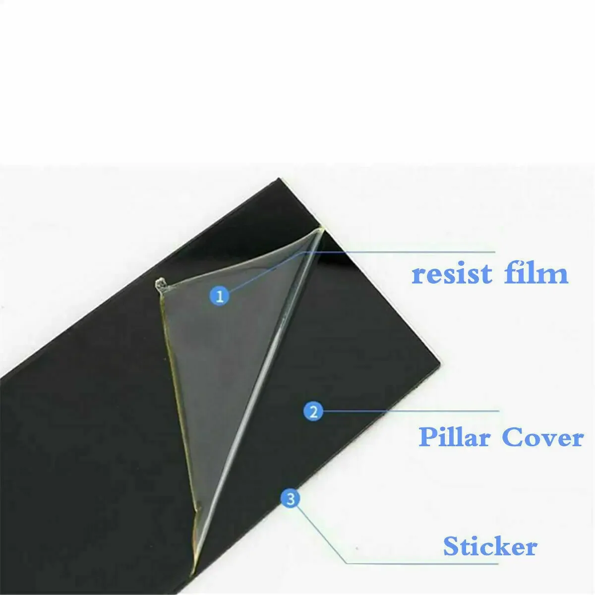 8Pcs Black Door Pillar Posts Cover Trim Kit For Toyota LC Prado Fj120 2003-2009