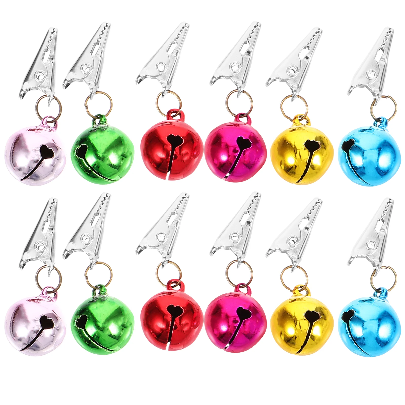 

24 Pcs Xmas Beard Bell Clips Facial Jingle Bells Christmas Lights Pet Hair Tree Decorations Ornaments