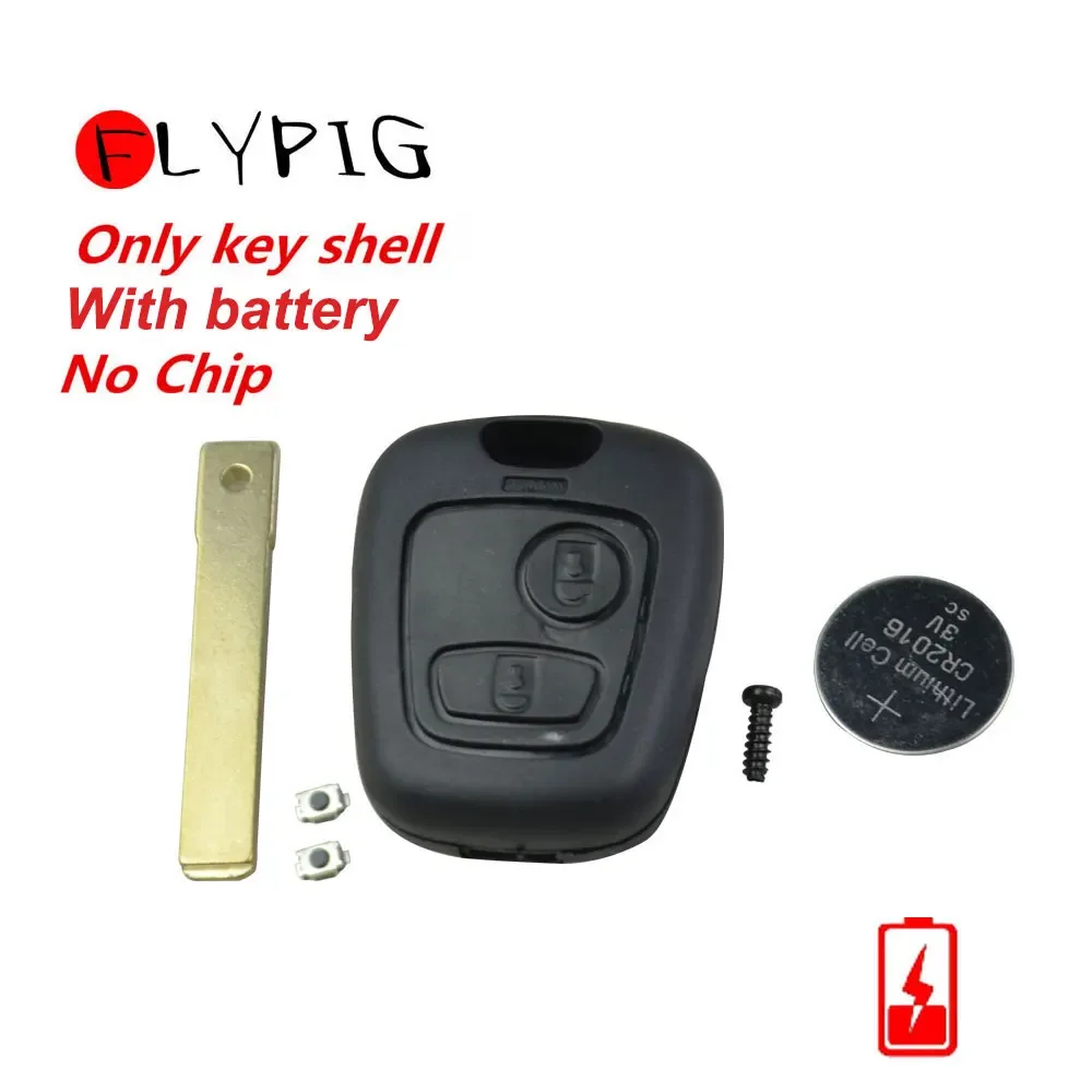 FLYPIG 2 Button Car Key Case Shell Fob for Citroen C1 C2 C3 Pluriel C4 C5 C8 Xsara Picasso Cover