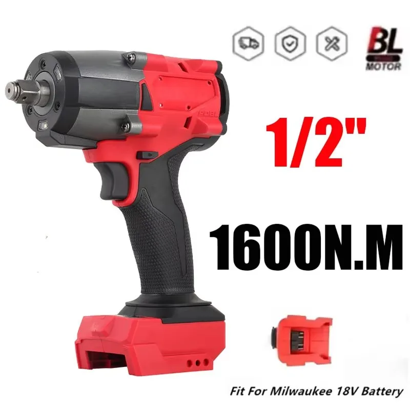1600N.M Brushless Impact Wrench 5 Gears Cordless Electric Driver 1/2