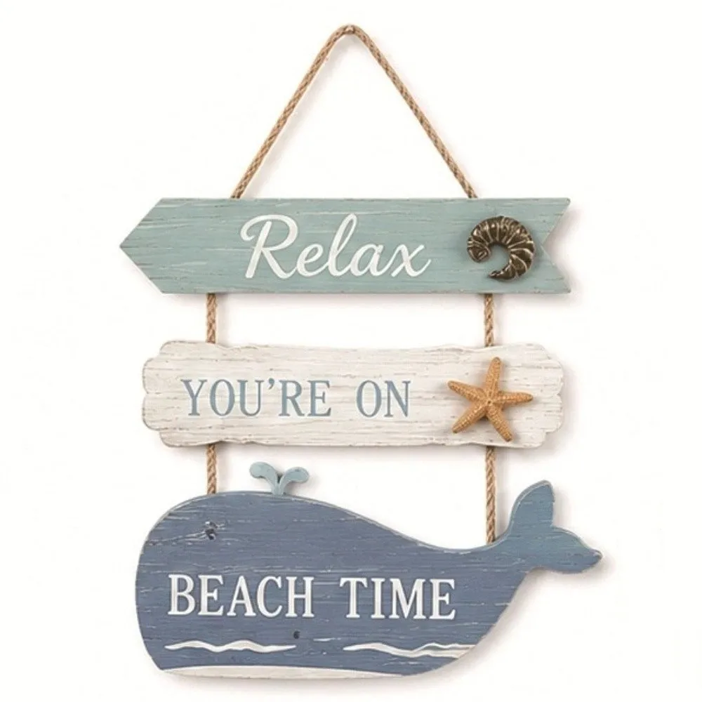Marine Style Wooden Wall Hanging Ocean Theme Flip Flop Shape Door Sign Artistic Design Farmhouse Slipper Hanging Porch Decor