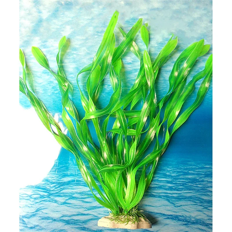 1Pcs Fish Tank Green Kelp Aquarium Decoration Seaweed Ocean Scene Artificial Water Plant Ornament 36cm