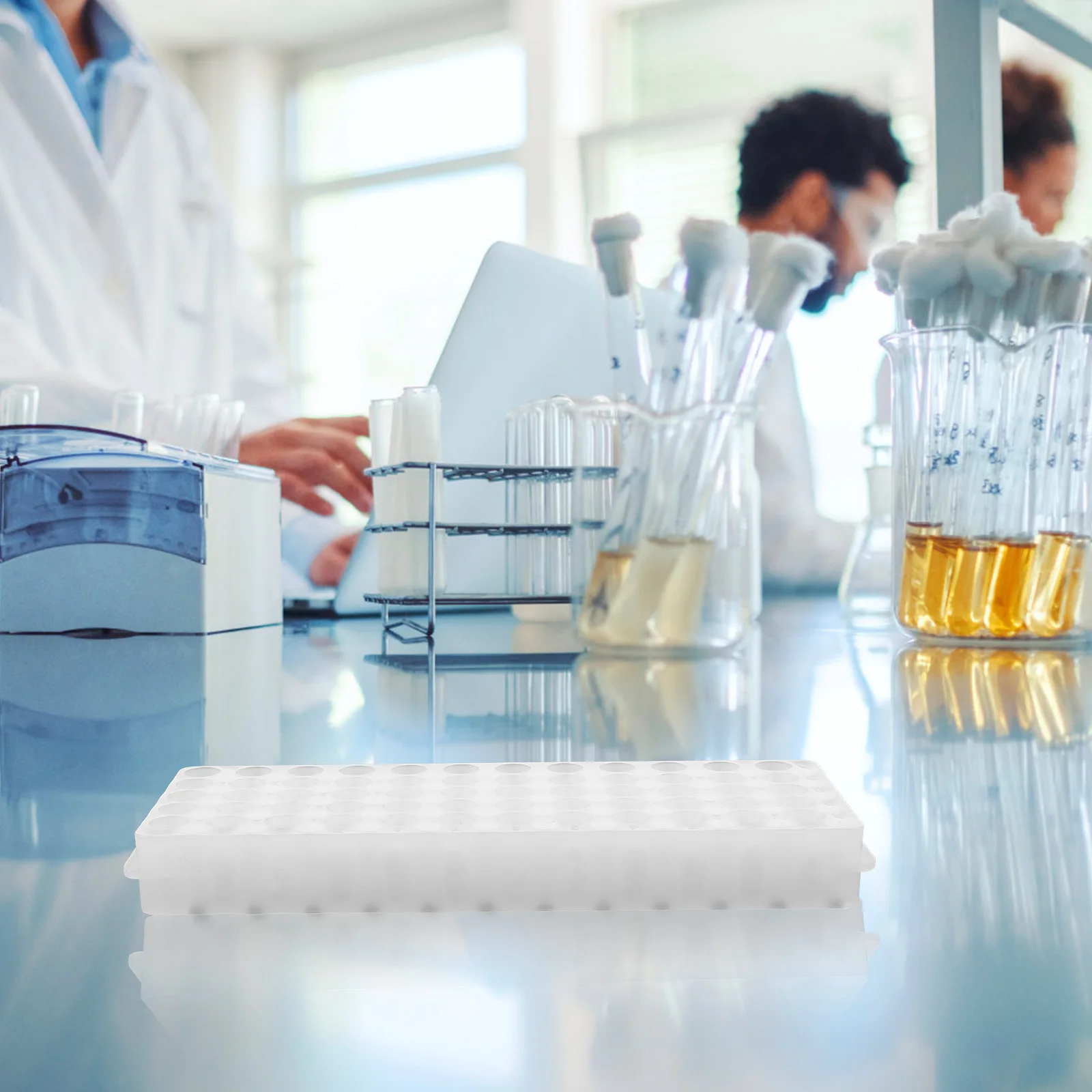 

2pcs Tube Holder 60 Slots Plastic Test Tube Rack Durable For Sampling Storage Chemistry Laboratory Use