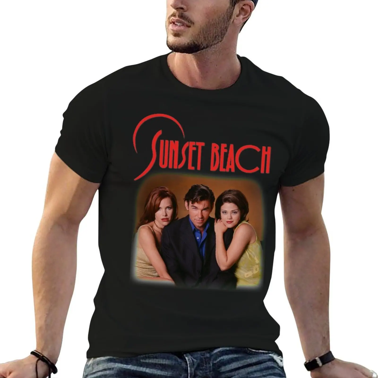 

Classic 90s TV - Sunset Beach T-Shirt t shirts for man cotton funny t shirts for man pack white cotton t shirts man 100% T-Shirt