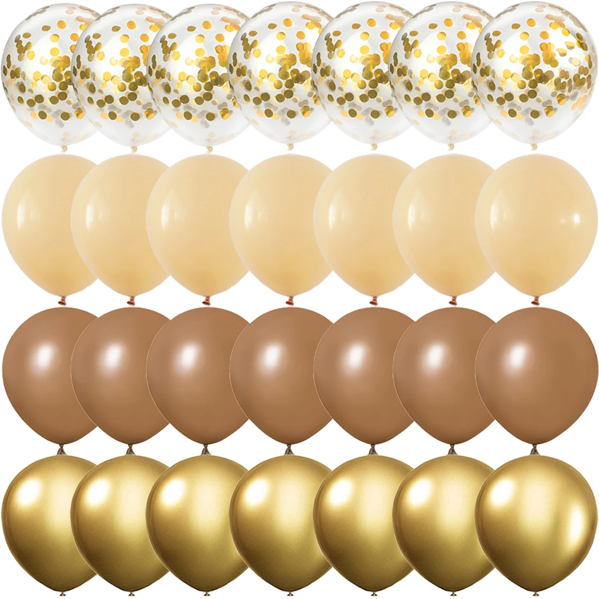 30pcs 10inch Retro Coffee Brown Balloon Gold Confetti Latex Baloon Baby Shower Birthday Wedding Party Decorations Matte Globos