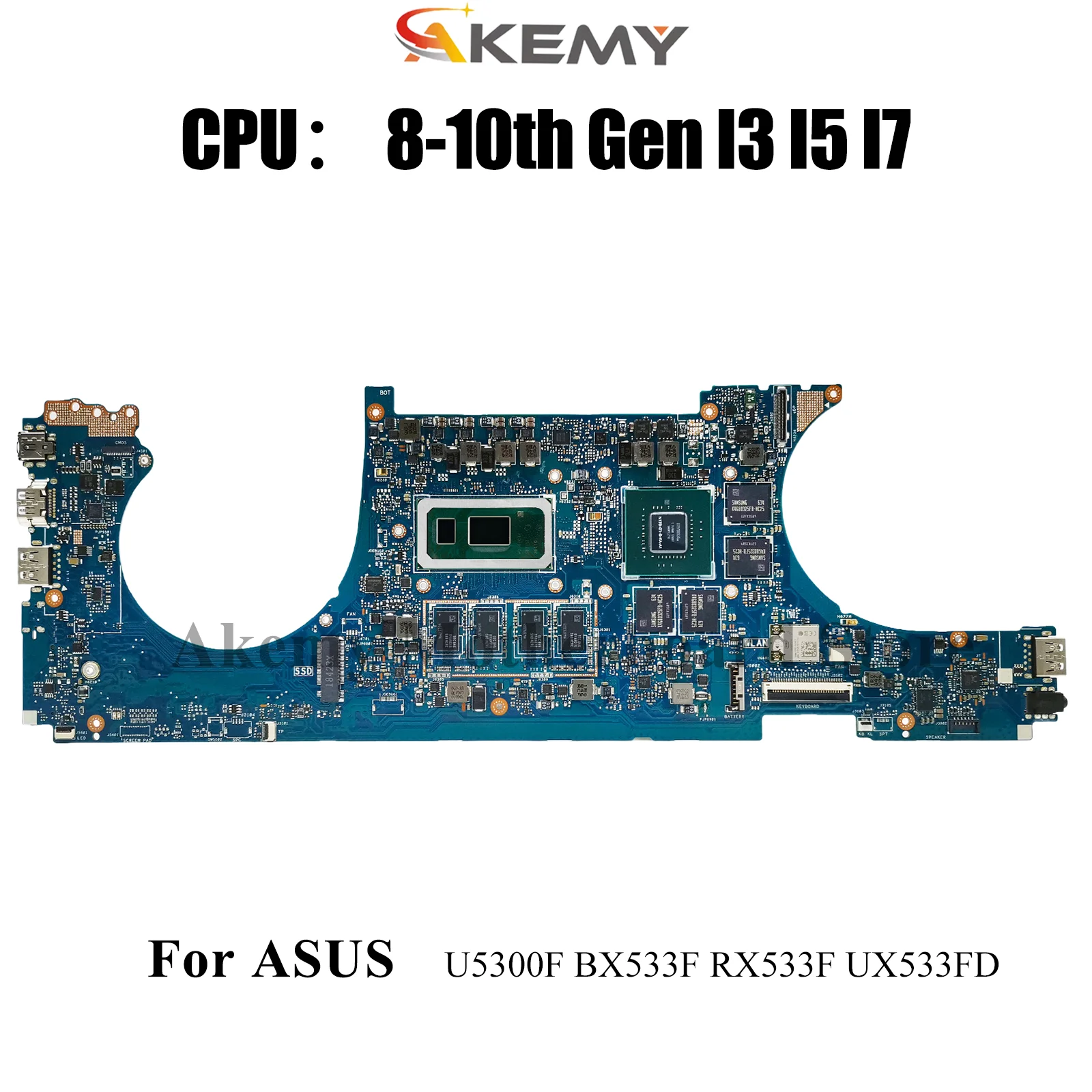 

UX533FD Laptop Motherboard For ASUS ZenBook UX533F UX533FD RX533F UX533FN BX533F U5300F Notebook Mainboard With I3 I5 I7 CPU stk