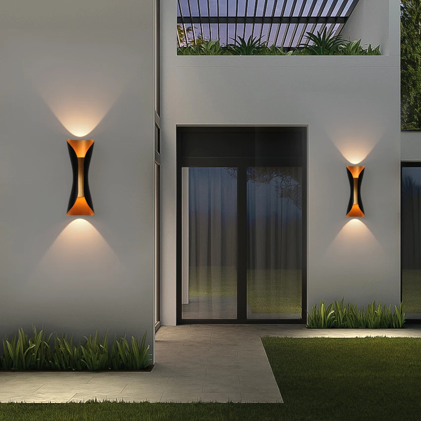 Outdoor impermeável LED Wall Light, Jardim Lâmpadas, varanda e Corredor Iluminação Decoração, Up and Down Glow, 24W, AC90-260V