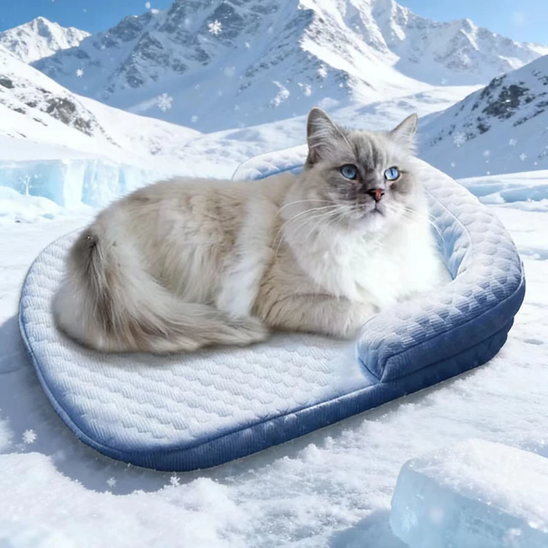 

Summer Dog Bed Ice Silk Cooling Pet Mat Foam Sleeping Sofa Puppy Kennel Summer Cooling Fabric Dog Cat Bed Pet Cushion