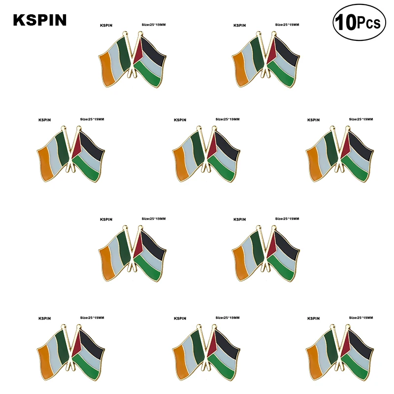 

Ireland & Palestine Friendship Lapel Pin Flag badge Brooch Pins Badges 10Pcs a Lot