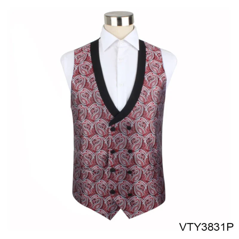 

O760European size men's retro suit vest British style tweed single breasted V-neck plaid