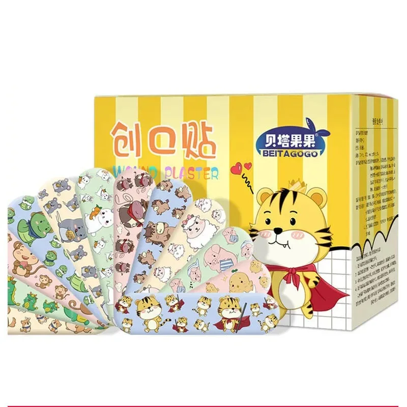 120pc Cartoon Pattern Waterproof Hemostasis Band Aid Stickers for Kids Adhesive Bandage Wound Plaster First Aid Kit No Box