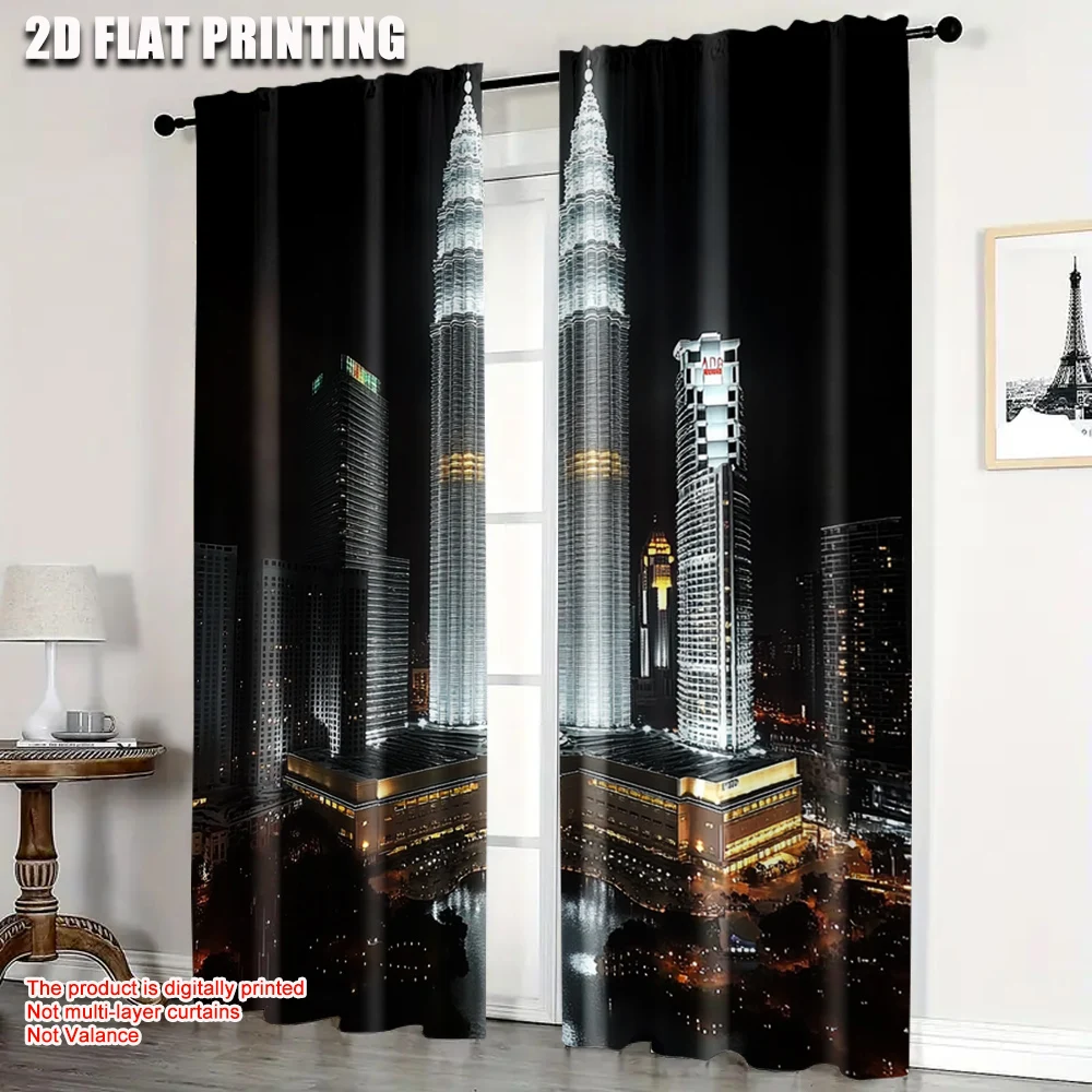 

2pc, Curtain city scenery Light Filter Versatile Applies to Multipurpose Various Event Decoration