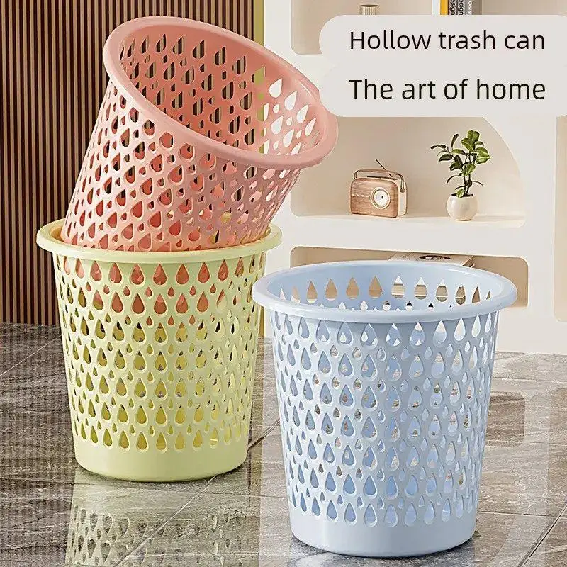 

Мусорное ведро Batoom: утолщенное, с перфорацией, простое, однотонное, для общежития, домашнее, круглое, из полипропилена