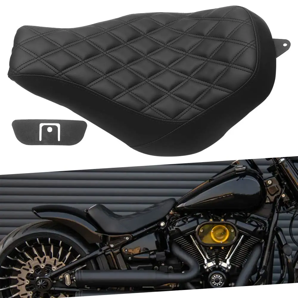 Motorcycle Solo Driver Seat Fit For Harley Softail Fat Boy Breakout Street Bob Fat Bob Slim Low Rider Sports Glide 2018-2023
