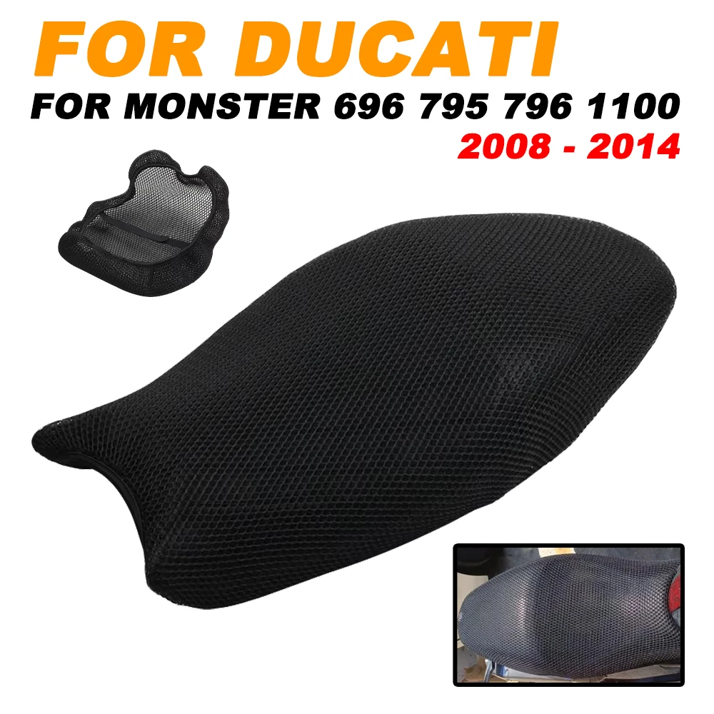 

For Ducati Monster 696 795 796 1100 Monster Motorcycle Mesh Breathable Seat Cover Protector Heat Insulation Seat Cushion Cover