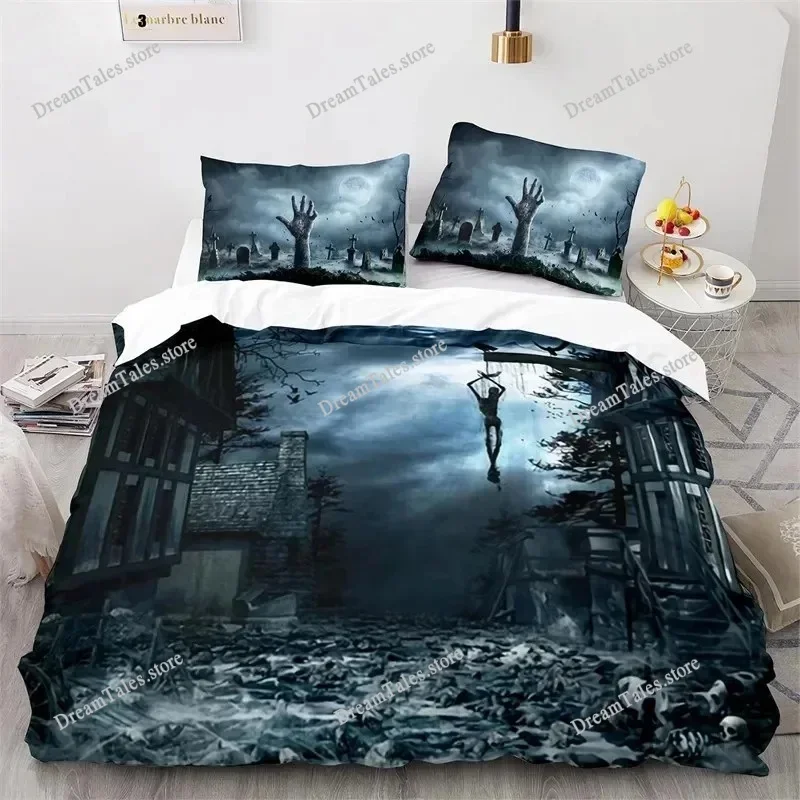 Horror Theme King Duvet Cover Zombie Hand Comforter Cover Microfiber Gothic Spooky Bedding Set Twin Queen for Teens Adults Men