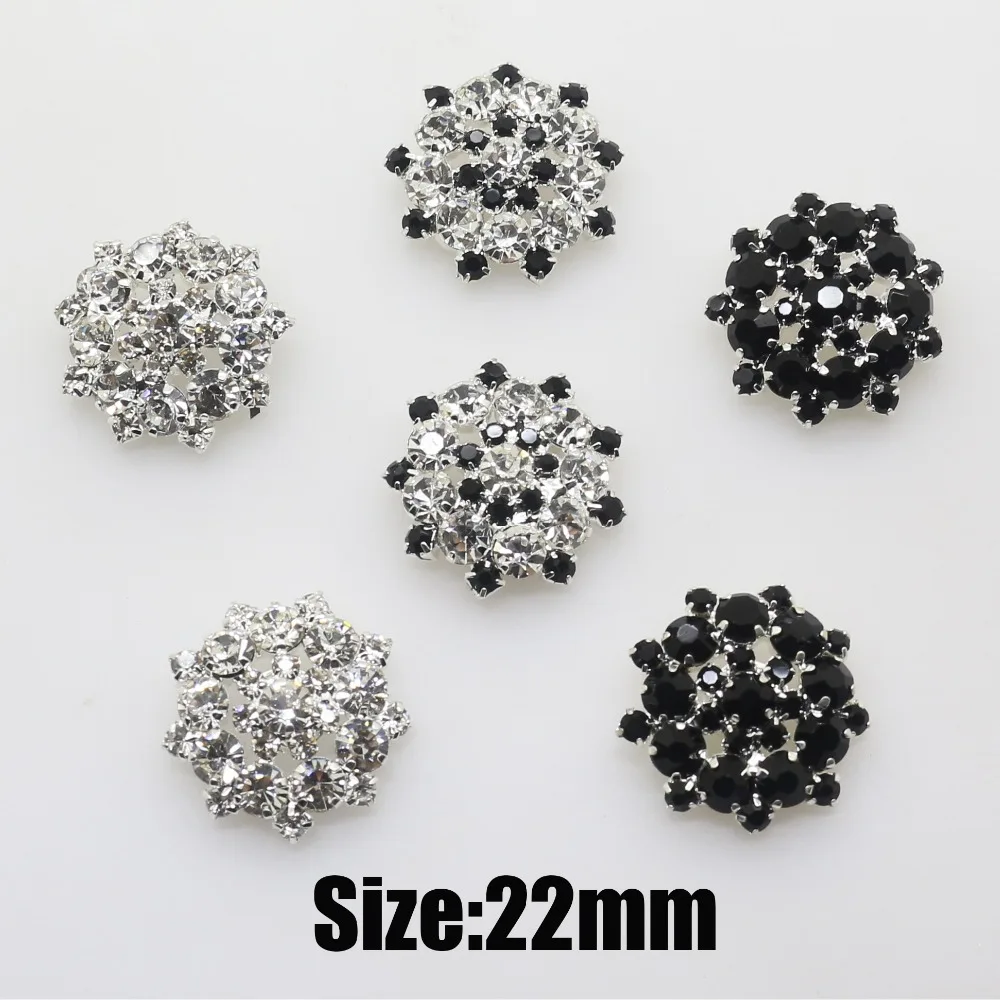 

New 10 pieces of 22mm silver alloy button rhinestone dyl artificial jewelry can be sewn on clothing accessories